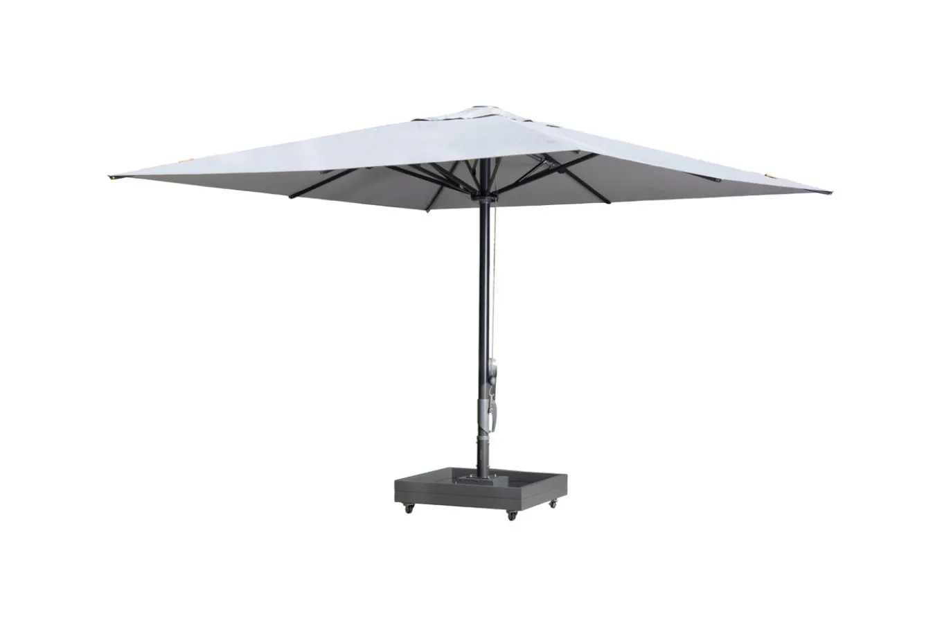 New Sydney Sonnenschirm , grau, Alu/Polyester, 400 x 400 cm, mit Air-Vent System, pulverbeschichtet, inkl. befüllbarem Schirmständer Sonnenschirme