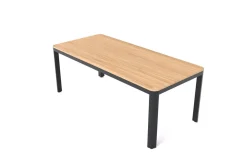 Tallinn Garten-Essgruppe, 6 Personen, Tisch 200 x 90 cm, Aluminium/Holzimitat Garten-Essgruppen