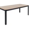 Discount Tallinn Gartentisch, natur/schwarz, Alu/Holzimitat, 200 x 90 cm Gartentische
