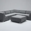 Discount Tasty Gartenlounge für 6 Personen, dunkelgrau, Alu/Polyester, robust Gartenlounge|Aluminium-Gartenmöbel