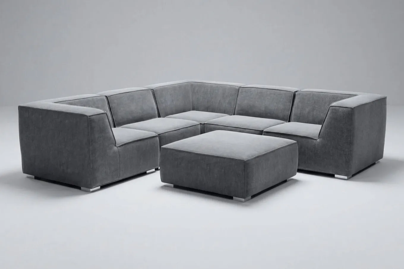 Discount Tasty Gartenlounge für 6 Personen, dunkelgrau, Alu/Polyester, robust Gartenlounge|Aluminium-Gartenmöbel