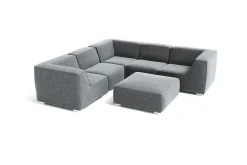 Discount Tasty Gartenlounge für 6 Personen, dunkelgrau, Alu/Polyester, robust Gartenlounge|Aluminium-Gartenmöbel