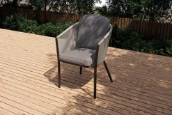 Clearance Tavio Dining Sessel, dunkelgrau/anthrazit, Alu/Rope-Geflecht, 58 x 61 x 80 cm, inkl. Sitzkissen Gartenstühle & Gartensessel|Rope-Gartenmöbel