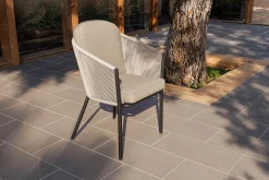 Outlet Tavio Dining Sessel, hellgrau/beige, Alu/Rope-Geflecht, 58 x 61 x 80 cm, inkl. Kissen Gartenstühle & Gartensessel|Rope-Gartenmöbel