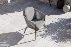 Online Tavio Garten-Essgruppe, schwarz/dunkelgrau, Alu/Rope/Steinimitat, 200/260 x 103 cm, ausziehbar, 6 Diningsessel Garten-Essgruppen
