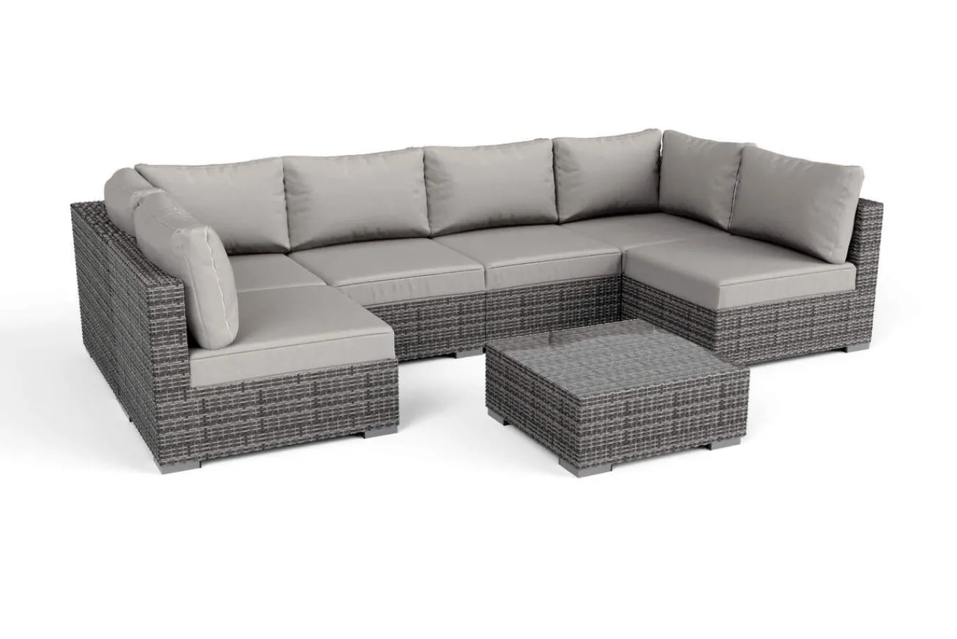 Sale Tiago Gartenlounge für 6 Personen, langlebiges Material, robust, witterungsbeständig Polyrattan-Gartenmöbel|Gartenlounge