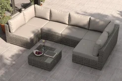 Sale Tiago Gartenlounge für 6 Personen, langlebiges Material, robust, witterungsbeständig Polyrattan-Gartenmöbel|Gartenlounge