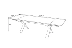 Online Toronto Ausziehtisch, anthrazit matt, Alu/Spraystone, 180/280x100cm, Schubladenauszug Gartentische