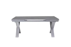 Clearance Toronto Ausziehtisch, silber, Alu/Spraystone, 180/280x100cm, Schubladenauszug Gartentische