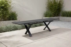 Online Toronto Ausziehtisch, anthrazit, Alu/Spraystone, 180/280x100cm, Schubladenauszug Gartentische