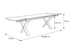 Online Toronto Ausziehtisch, anthrazit, Alu/Spraystone, 180/280x100cm, Schubladenauszug Gartentische