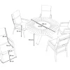 Outlet Trondheim Garten-Essgruppe, anthrazit, Aluminium/Teak/Polyester, Ø150 x 75,5 cm, pulverbeschichtet, witterungsbeständig, Polster inklusive Garten-Essgruppen