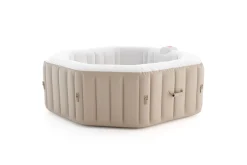 Discount Tulum Whirlpool, beige/weiß, PVC laminiert, ⌀ 195 x 65 cm, aufblasbar, mit Massagedüsen, integriertes Ablassventil, UV-beständig Whirlpools