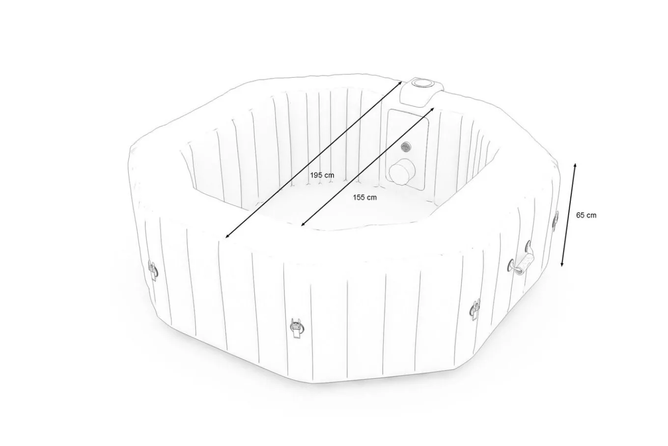 Discount Tulum Whirlpool, beige/weiß, PVC laminiert, ⌀ 195 x 65 cm, aufblasbar, mit Massagedüsen, integriertes Ablassventil, UV-beständig Whirlpools