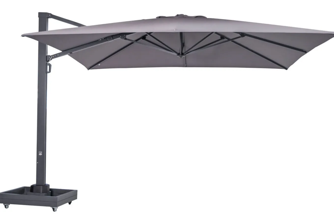 Outlet Ultimate L Ampelschirm, 400 x 400 cm, 360° drehbar, UV-Schutz 80+, Alu/Spuncrylic®, inkl. Schirmständer Sonnenschirme