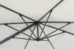Best Ultimate L Ampelschirm, anthrazit/creme, Alu/Spuncrylic®, 400 x 400 cm, inkl. befüllbarem Schirmständer Sonnenschirme