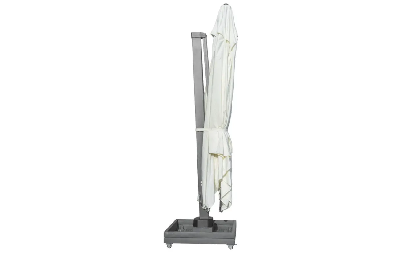 Online Ultimate XL Ampelschirm, anthrazit/creme, Alu/Spuncrylic®, 450 x 450 cm, inkl. befüllbarem Schirmständer Sonnenschirme
