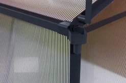 Discount Verde Basic Gewächshaus, schwarzer Rahmen, Aluminium/Polycarbonat, 130x183x190 cm, pulverbeschichtet, UV-geschützt, mit Schiebetür Gewächshaus|Aluminium-Gartenmöbel
