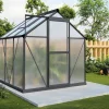 Sale Verde Basic Gewächshaus, schwarzer Rahmen, Aluminium pulverbeschichtet mit Polycarbonat-Doppelstegplatten 4 mm, 187 x 183 x 190 cm, UV-geschützt und wetterfest Gewächshaus|Aluminium-Gartenmöbel