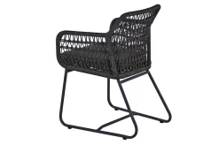 Sale Verona Diningsessel, anthrazit, Alu/Rope, 60 x 64 x 83 cm, inkl. Polster mit Reißverschluss Gartenstühle & Gartensessel