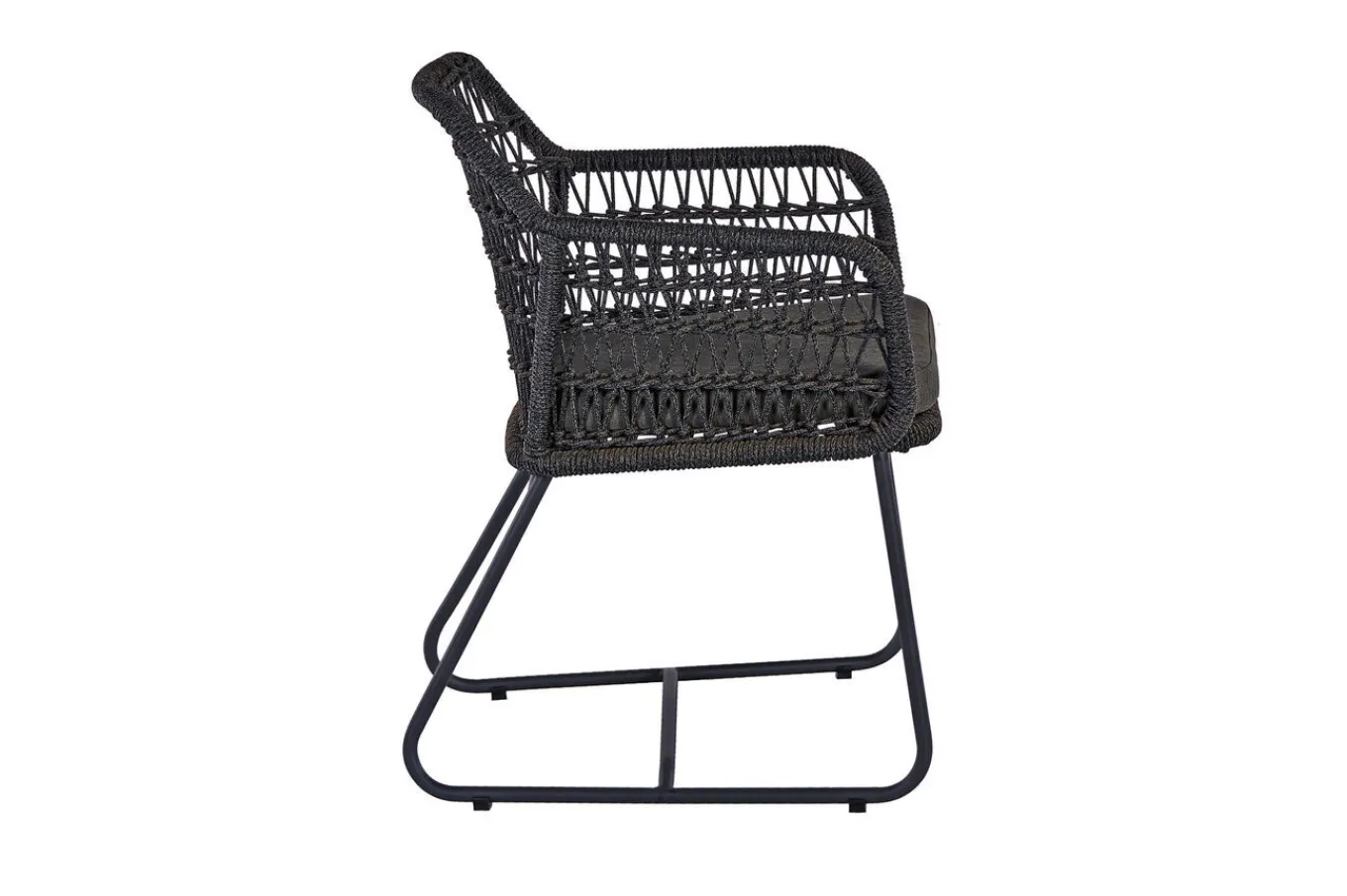Sale Verona Diningsessel, anthrazit, Alu/Rope, 60 x 64 x 83 cm, inkl. Polster mit Reißverschluss Gartenstühle & Gartensessel