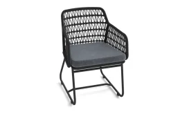 Sale Verona Diningsessel, anthrazit, Alu/Rope, 60 x 64 x 83 cm, inkl. Polster mit Reißverschluss Gartenstühle & Gartensessel