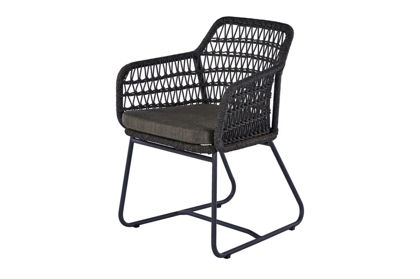 Sale Verona Diningsessel, anthrazit, Alu/Rope, 60 x 64 x 83 cm, inkl. Polster mit Reißverschluss Gartenstühle & Gartensessel
