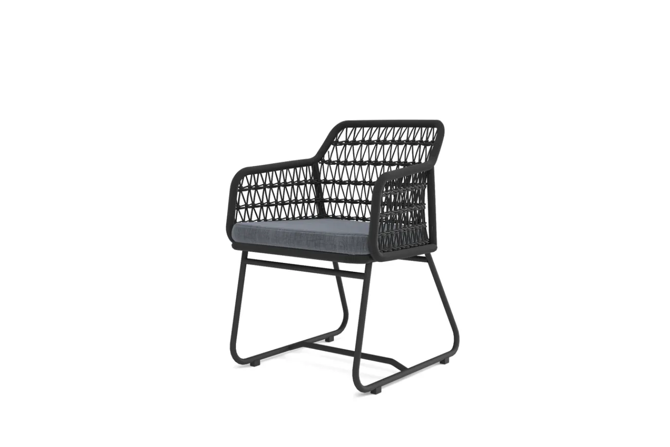 Sale Verona Diningsessel, anthrazit, Alu/Rope, 60 x 64 x 83 cm, inkl. Polster mit Reißverschluss Gartenstühle & Gartensessel