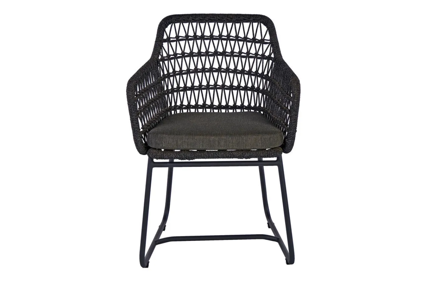 Sale Verona Diningsessel, anthrazit, Alu/Rope, 60 x 64 x 83 cm, inkl. Polster mit Reißverschluss Gartenstühle & Gartensessel
