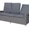 Online Vigo Comfort 3-Sitzer Speise-/Lounge-Sofa, stahlgrau-meliert, Polyrattan, 210x84x110cm, verstellbar Polyrattan-Gartenmöbel|Aluminium-Gartenmöbel