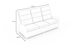 Online Vigo Comfort 3-Sitzer Speise-/Lounge-Sofa, stahlgrau-meliert, Polyrattan, 210x84x110cm, verstellbar Polyrattan-Gartenmöbel|Aluminium-Gartenmöbel