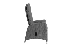 Sale Vigo Dining-Sessel, stahlgrau-meliert, Polyrattan, 60x68x111cm, Rücken stufenlos verstellbar Polyrattan-Gartenmöbel|Gartenstühle & Gartensessel