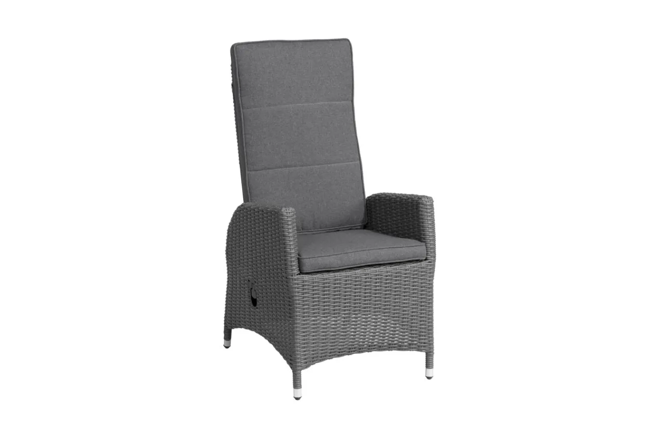 Sale Vigo Dining-Sessel, stahlgrau-meliert, Polyrattan, 60x68x111cm, Rücken stufenlos verstellbar Polyrattan-Gartenmöbel|Gartenstühle & Gartensessel