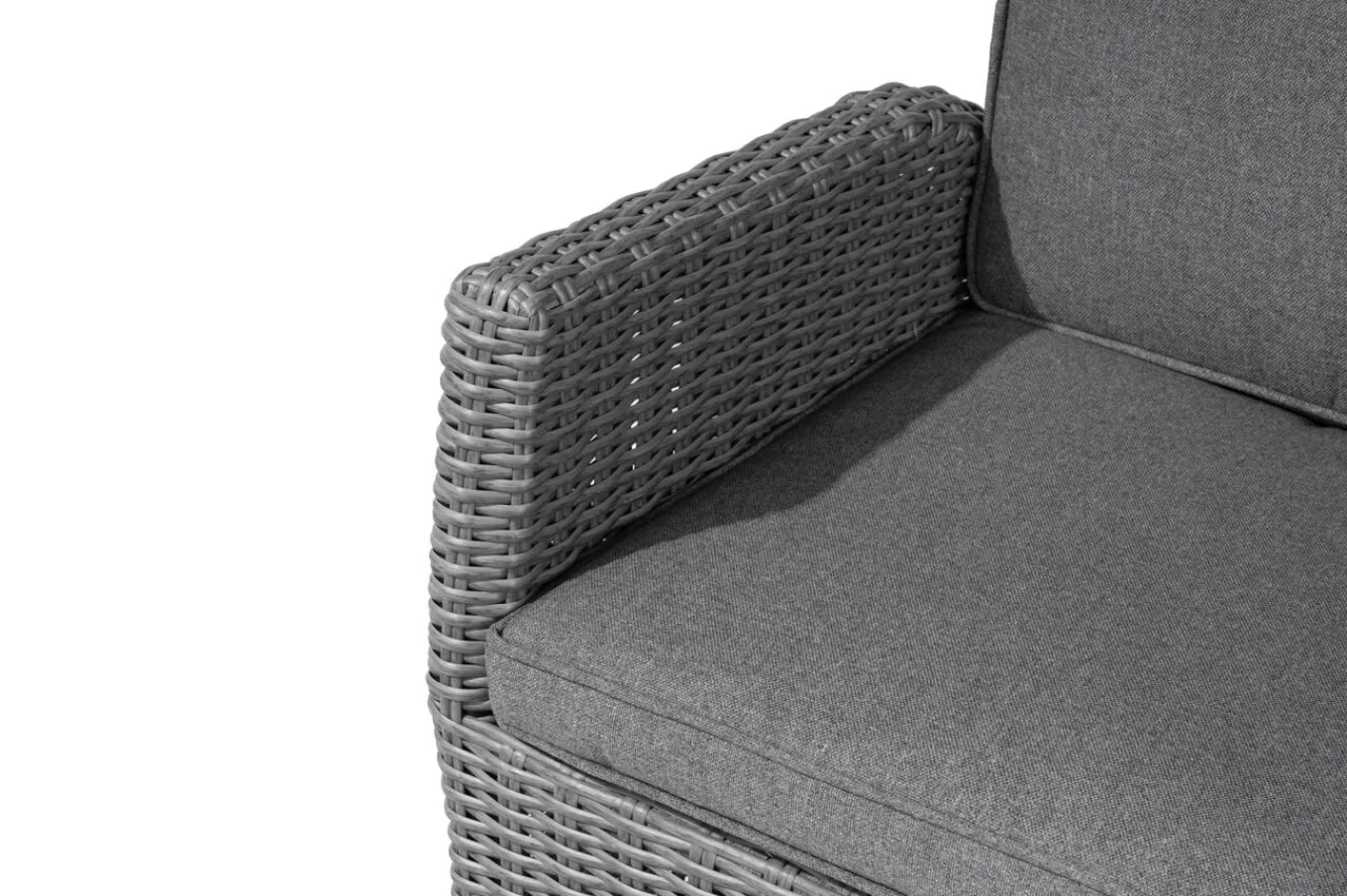 Sale Vigo Dining-Sessel, stahlgrau-meliert, Polyrattan, 60x68x111cm, Rücken stufenlos verstellbar Polyrattan-Gartenmöbel|Gartenstühle & Gartensessel