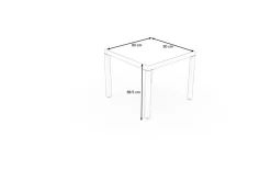 Online Vigo Dining-Tisch, stahlgrau-meliert, Alu/Polyrattan/Glas, 90x90x75cm, pulverbeschichtet Gartentische|Aluminium-Gartenmöbel