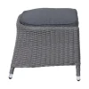 Hot Vigo Fußhocker, stahlgrau-meliert, Polyrattan, 56x54x40cm, inkl. Polster Polyrattan-Gartenmöbel|Gartenstühle & Gartensessel