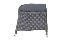 Hot Vigo Fußhocker, stahlgrau-meliert, Polyrattan, 56x54x40cm, inkl. Polster Polyrattan-Gartenmöbel|Gartenstühle & Gartensessel