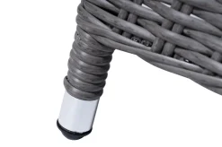 Hot Vigo Fußhocker, stahlgrau-meliert, Polyrattan, 56x54x40cm, inkl. Polster Polyrattan-Gartenmöbel|Gartenstühle & Gartensessel