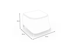 Hot Vigo Fußhocker, stahlgrau-meliert, Polyrattan, 56x54x40cm, inkl. Polster Polyrattan-Gartenmöbel|Gartenstühle & Gartensessel