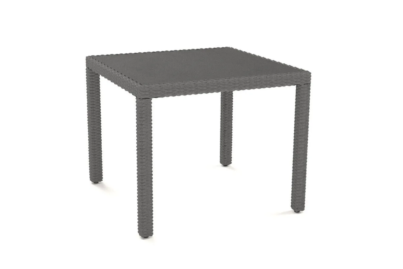 Sale Vigo Garten-Essgruppe, stahlgrau-meliert, Alu/Polyrattan, Tisch 90 x 90 cm, 2 Stühle, Polster inklusive, pulverbeschichtet Balkonmöbel-Set|Aluminium-Gartenmöbel
