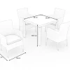 Best Vigo Garten-Essgruppe, stahlgrau-meliert/grau, Alu/Polyrattan/Polyester, Tisch 90 x 90 cm, 4 Sessel Aluminium-Gartenmöbel