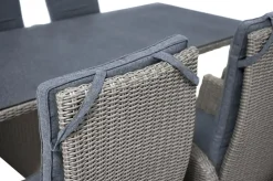 Clearance Vigo Garten-Essgruppe, 6 Personen, inkl. Kissen, 200x95cm, Polyrattan Polyrattan-Gartenmöbel|Garten-Essgruppen