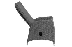 Vigo Garten-Essgruppe, grau/schiefergrau, Aluminium/Polyrattan/Glas, 200 x 95 cm, 8 Sessel, verstellbare Rückenlehne Polyrattan-Gartenmöbel|Garten-Essgruppen
