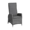 Outlet Vigo Garten-Essgruppe, grau/schiefergrau, Aluminium/Polyrattan/Glas, 200 x 95 cm, 6 verstellbare Sessel Polyrattan-Gartenmöbel|Garten-Essgruppen