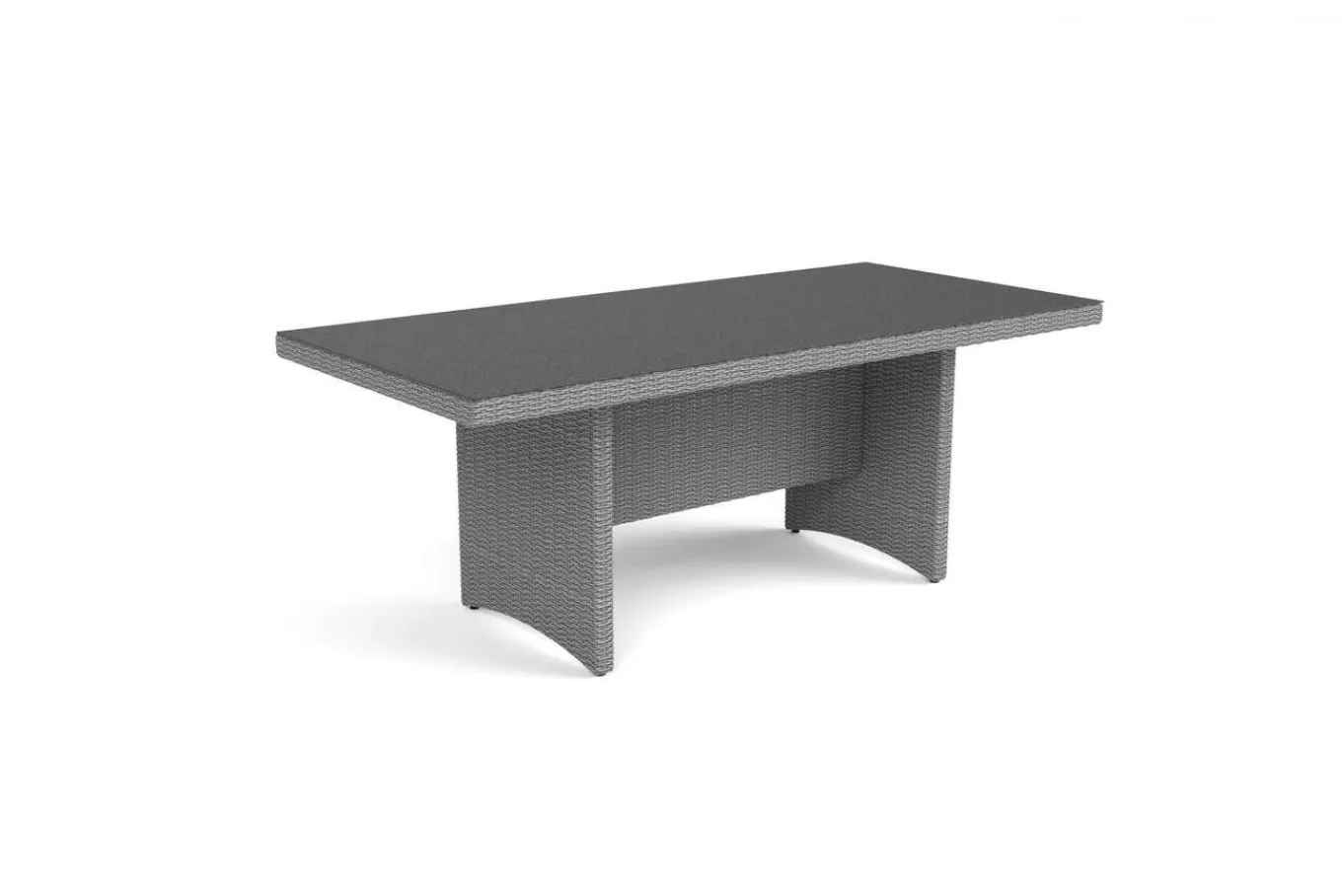 Hot Vigo Gartentisch, 8 Personen, 200x95cm, Alu/Polyrattan, Sicherheitsglas Gartentische|Polyrattan-Gartenmöbel