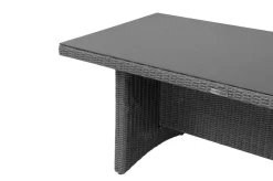 Hot Vigo Gartentisch, 8 Personen, 200x95cm, Alu/Polyrattan, Sicherheitsglas Gartentische|Polyrattan-Gartenmöbel