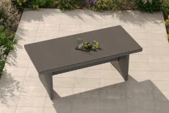 Hot Vigo Gartentisch, 8 Personen, 200x95cm, Alu/Polyrattan, Sicherheitsglas Gartentische|Polyrattan-Gartenmöbel