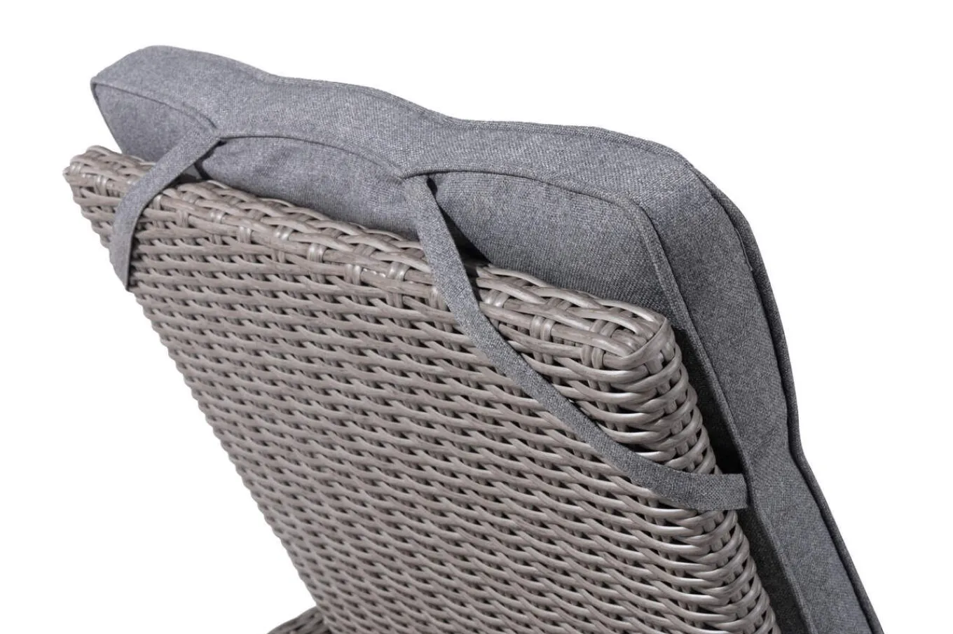Discount Vigo Rollliege, stahlgrau-meliert, Alu/Polyrattan, 198x68x96 cm, rollbar, inklusive Polster Gartenliegen