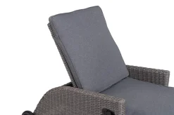 Discount Vigo Rollliege, stahlgrau-meliert, Alu/Polyrattan, 198x68x96 cm, rollbar, inklusive Polster Gartenliegen