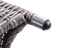 Discount Vigo Rollliege, stahlgrau-meliert, Alu/Polyrattan, 198x68x96 cm, rollbar, inklusive Polster Gartenliegen